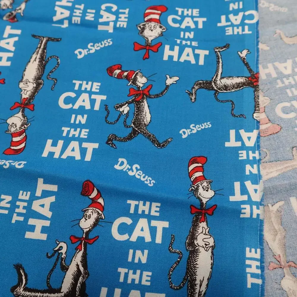 DR. Seuss “Celebrate Seuss” Book Titles  + other Seussy Cotton Fabric Panels